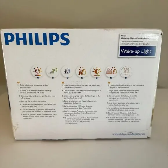 Philips Wake-Up Light Sunrise Alarm Colored Simulation Lamp w/ Natural Sounds - Picture 6 of 16